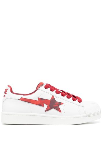 A BATHING APE® Skull STA leather sneakers - Bianco