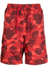 A BATHING APE® camouflage-pattern drawstring shorts - Rosso