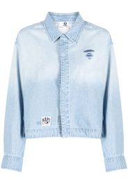 A BATHING APE® Giacca denim con applicazione - Blu