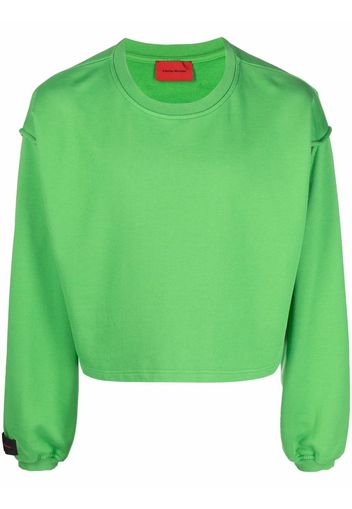 A BETTER MISTAKE slit-detail cropped jumper - Verde