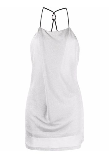 A BETTER MISTAKE halterneck lurex short dress - Argento