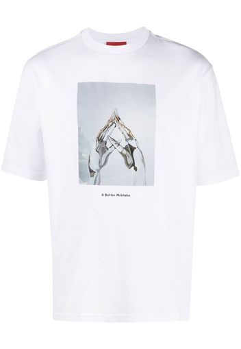 A BETTER MISTAKE graphic-print cotton T-shirt - Bianco