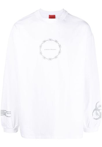 A BETTER MISTAKE Raver Reflective long-sleeve T-shirt - Bianco