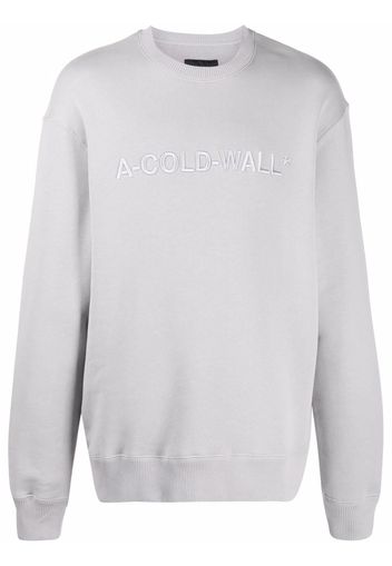 A-COLD-WALL* logo-embroidered cotton sweatshirt - Grigio