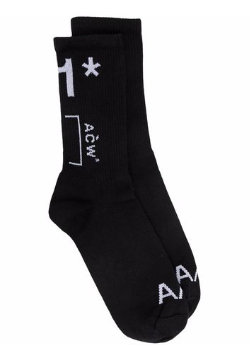 A-COLD-WALL* intarsia-knit logo socks - Nero