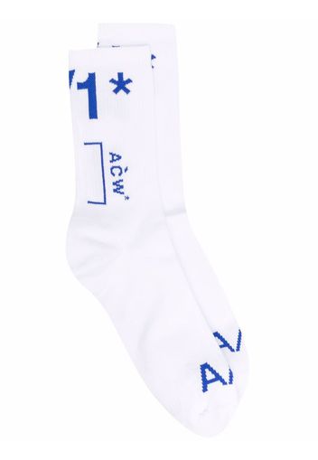 A-COLD-WALL* intarsia-knit logo socks - Bianco