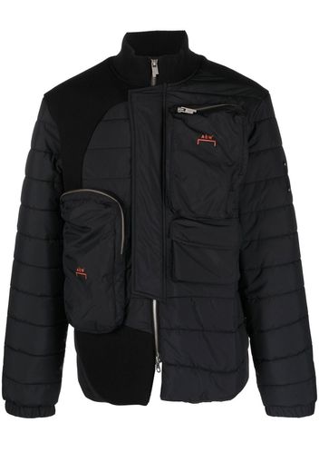 A-COLD-WALL* logo-print asymmetric padded jacket - Nero