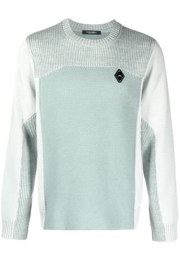 A-COLD-WALL* logo plaque colour-block jumper - Blu