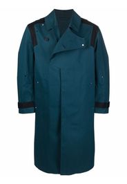 A-COLD-WALL* logo-badge longline trench coat - Blu