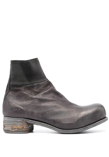 A Diciannoveventitre rear-zip leather ankle boots - Grigio