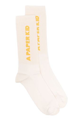 a paper kid intarsia-knit logo socks - Toni neutri