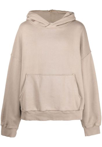 a paper kid slouchy cotton hoodie - Marrone