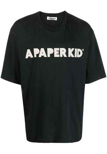 a paper kid logo-print T-shirt - Nero