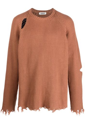 a paper kid distressed-effect unisex jumper - Arancione