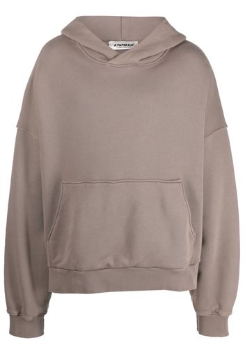 a paper kid slouchy cotton hoodie - Marrone