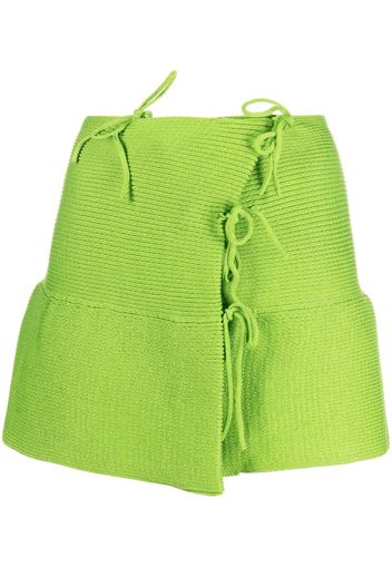 A. ROEGE HOVE Emma tie-embellished asymmetric miniskirt - Verde