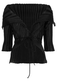 A. ROEGE HOVE Ara off-shoulder cotton-blend wrap cardigan - Nero