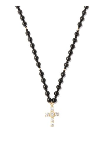 A Sinner in Pearls 18kt yellow gold pearl and crystal necklace - Oro