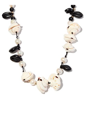 A Sinner in Pearls shell pearl necklace - Nero