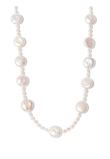 A Sinner in Pearls pearl flat bead necklace - Bianco