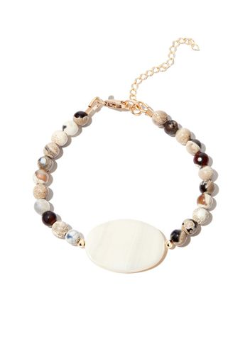 A Sinner in Pearls beaded pearl charm bracelet - Marrone