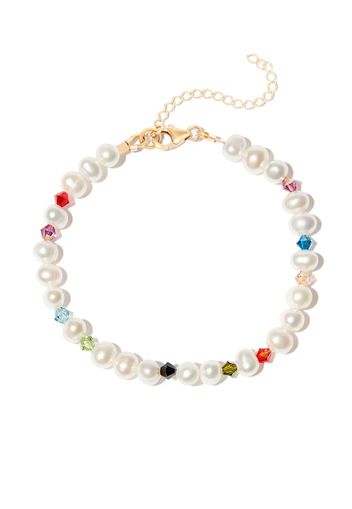 A Sinner in Pearls pearl and crystal beaded bracelet - Bianco