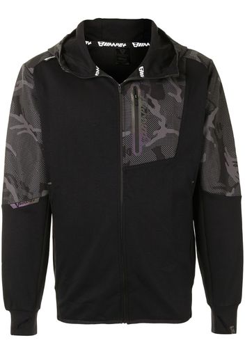 camouflage-panel zip-up jacket