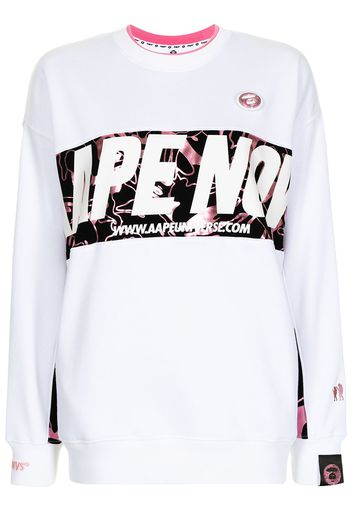 AAPE BY *A BATHING APE® Felpa con stampa grafica - Bianco