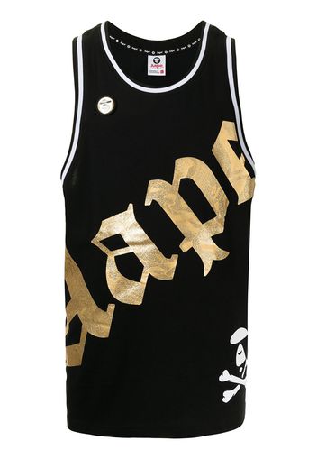 AAPE BY *A BATHING APE® logo-print cotton tank top - Nero