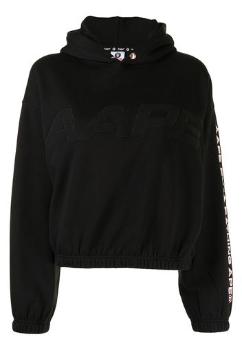 AAPE BY *A BATHING APE® embroidered-logo elasticated hoodie - Nero