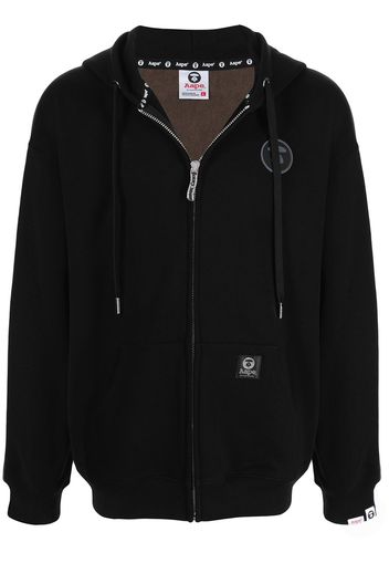 AAPE BY *A BATHING APE® studded-logo zipped hoodie - Nero