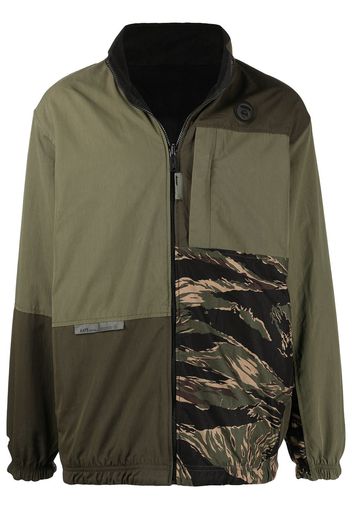 AAPE BY *A BATHING APE® logo-patch panelled bomber jacket - Verde