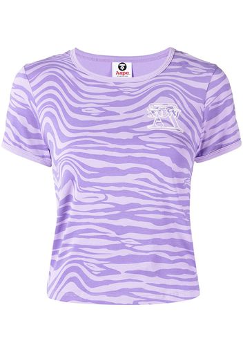 AAPE BY *A BATHING APE® logo zebra-print T-shirt - Viola
