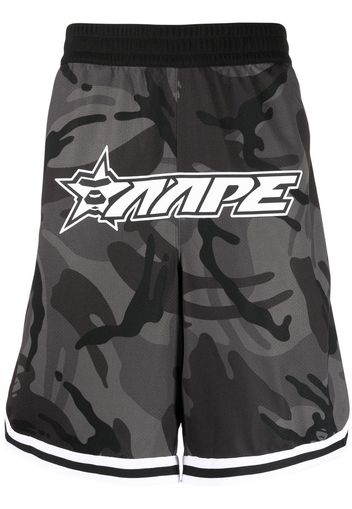 AAPE BY *A BATHING APE® Shorts sportivi con stampa - Nero