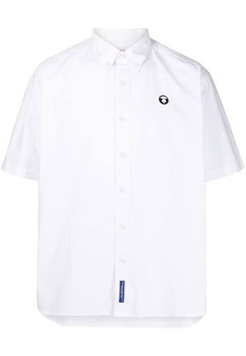 AAPE BY *A BATHING APE® logo-patch button-up shirt - Bianco