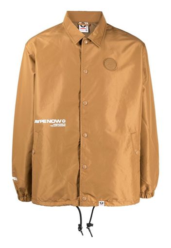 AAPE BY *A BATHING APE® logo-print shirt jacket - Marrone