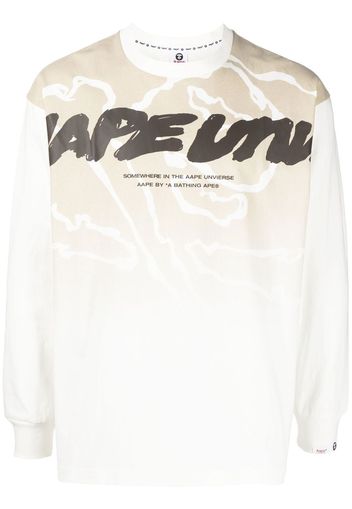 AAPE BY *A BATHING APE® T-shirt con stampa a maniche lunghe - Toni neutri