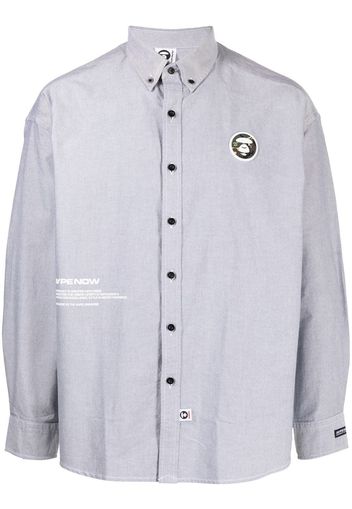 AAPE BY *A BATHING APE® logo-patch button-down shirt - Grigio