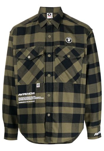 AAPE BY *A BATHING APE® check-pattern cotton shirt - KHB