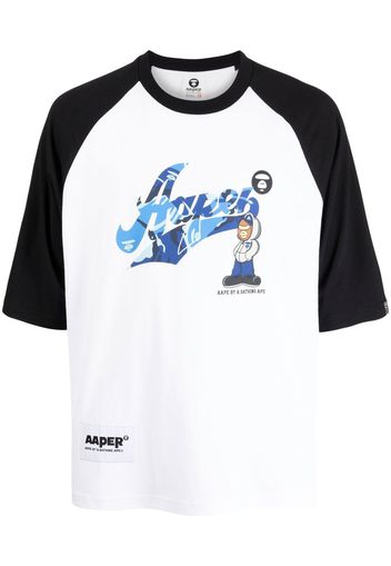 AAPE BY *A BATHING APE® graphic-print raglan T-shirt - Bianco