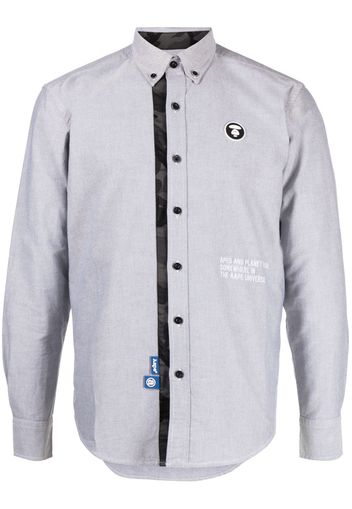 AAPE BY *A BATHING APE® logo-patch cotton shirt - Grigio