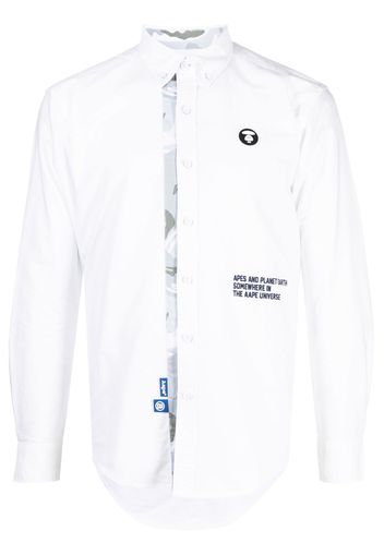 AAPE BY *A BATHING APE® logo-patch cotton shirt - Bianco