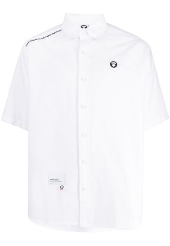 AAPE BY *A BATHING APE® logo-detail short-sleeve cotton shirt - Bianco