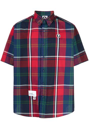 AAPE BY *A BATHING APE® check-print short-sleeved shirt - Rosso