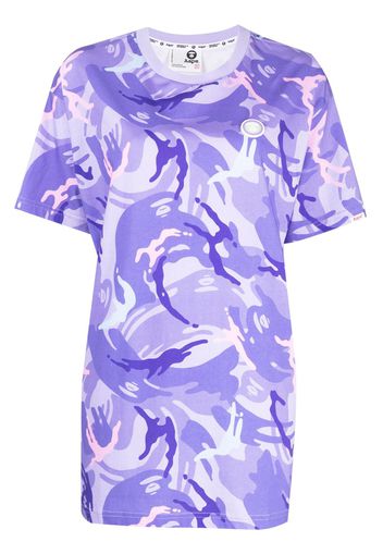 AAPE BY *A BATHING APE® logo-appliqué camouflage T-shirt - Viola