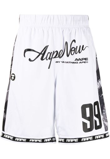 AAPE BY *A BATHING APE® logo-print track shorts - Bianco