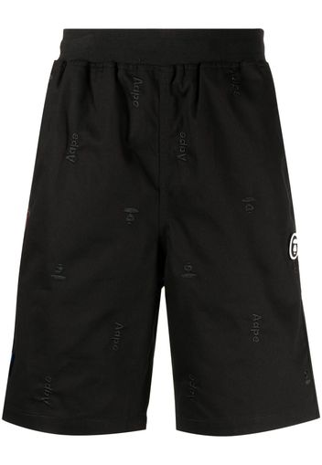 AAPE BY *A BATHING APE® logo-embroidered straight-leg shorts - Nero