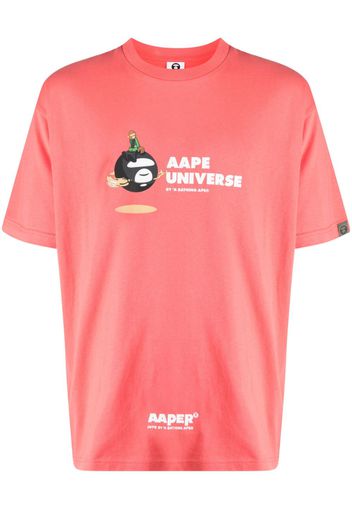 AAPE BY *A BATHING APE® logo-print cotton T-shirt - Arancione