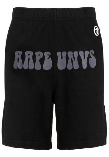 AAPE BY *A BATHING APE® logo-embroidered cotton track shorts - Nero