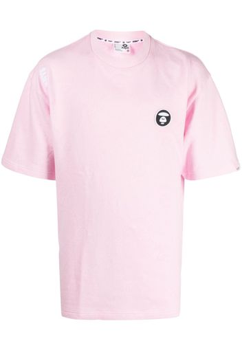 AAPE BY *A BATHING APE® logo-appliqué cotton T-shirt - Rosa